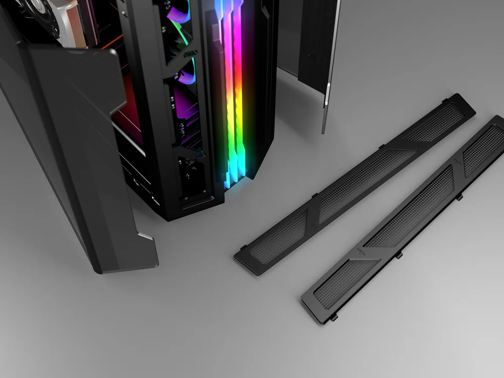 Caja COUGAR Gemini PRO con los paneles retirados