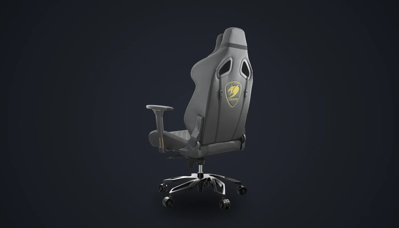 Respaldo de la silla COUGAR Titan PRO V2 visto desde atrás en tres cuartos