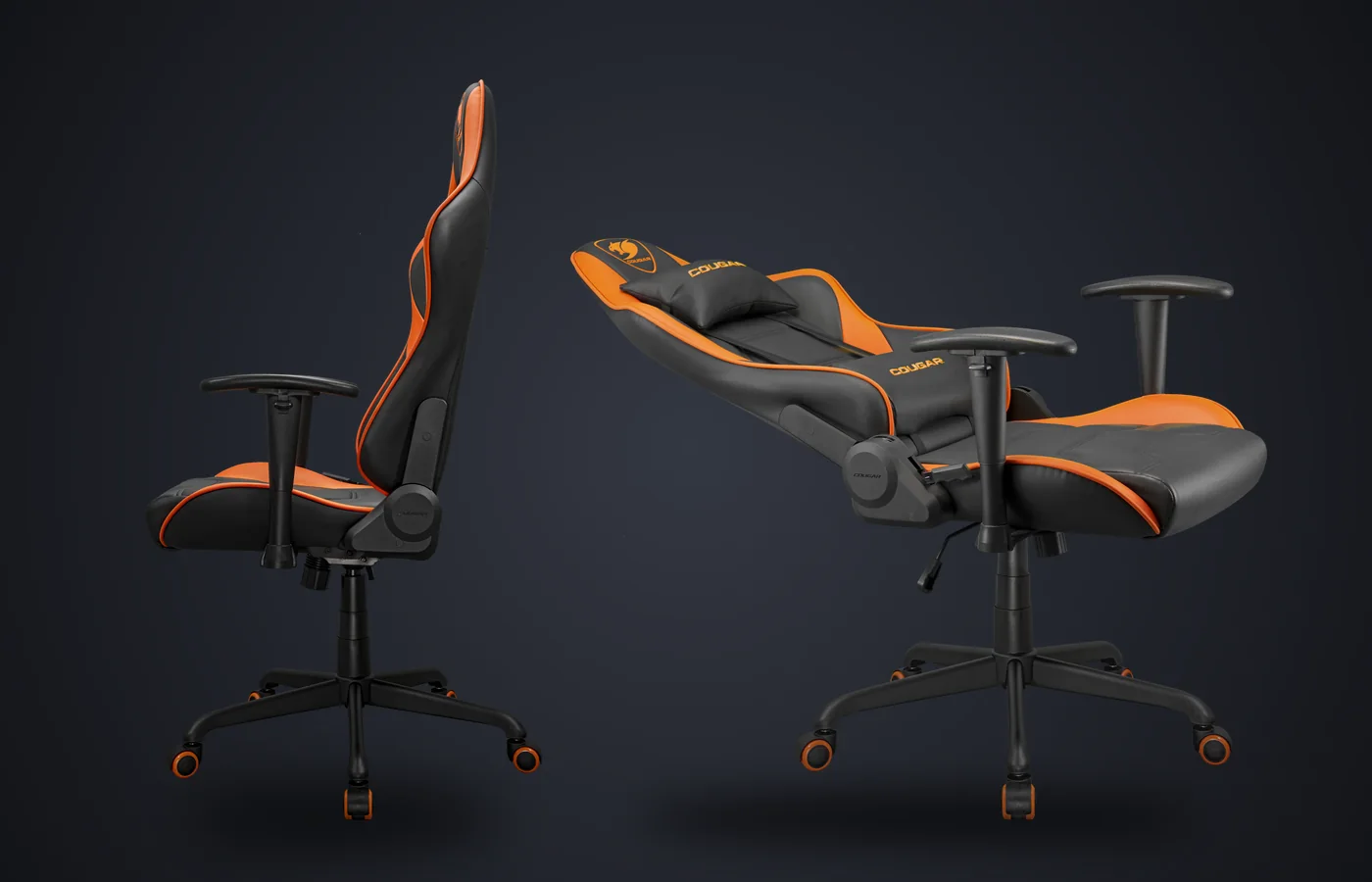 Silla COUGAR Armor Elite de perfil y reclinada