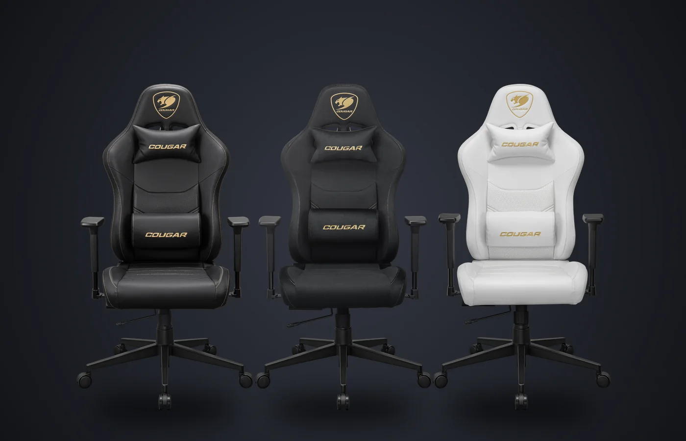 Sillas COUGAR Pryme Dorado, Pryme Dorado F y Pryme Blanco
