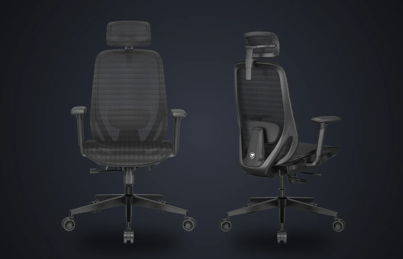 Silla ergonómica COUGAR Speeder Elite de frente y por detrás