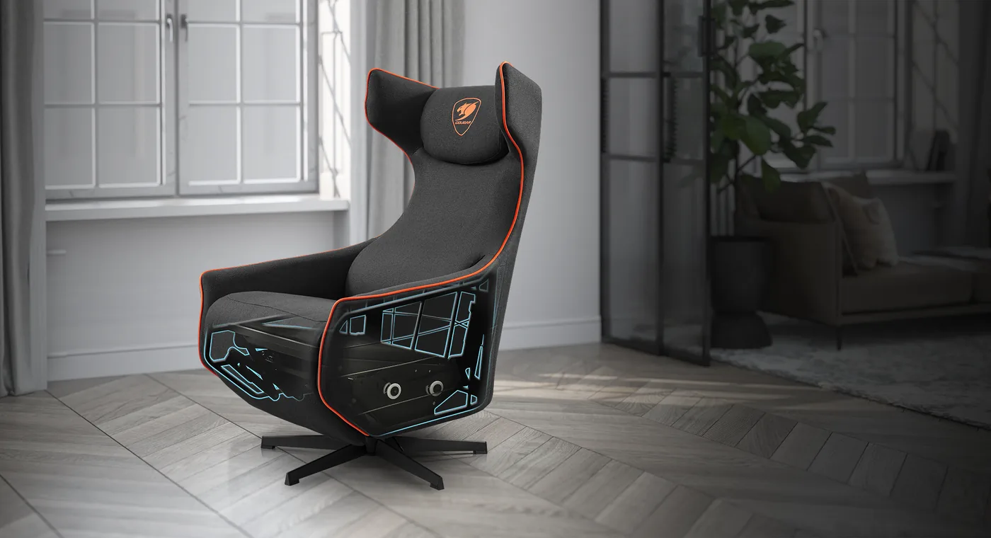 Sillón COUGAR Magus con el mecanismo de la base a la vista