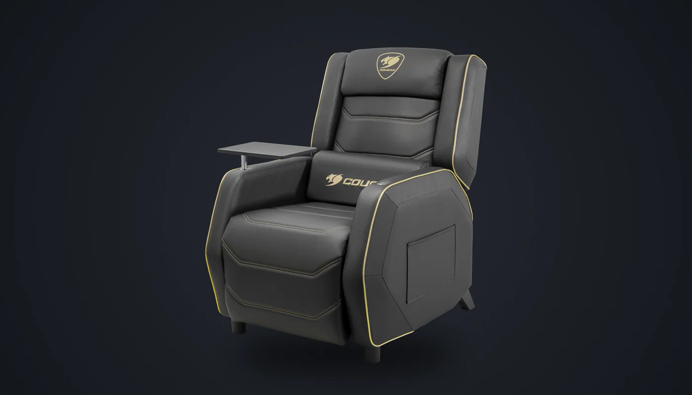 Sillón COUGAR Ranger PRO Royal con la mesa giratoria instalada en el lateral