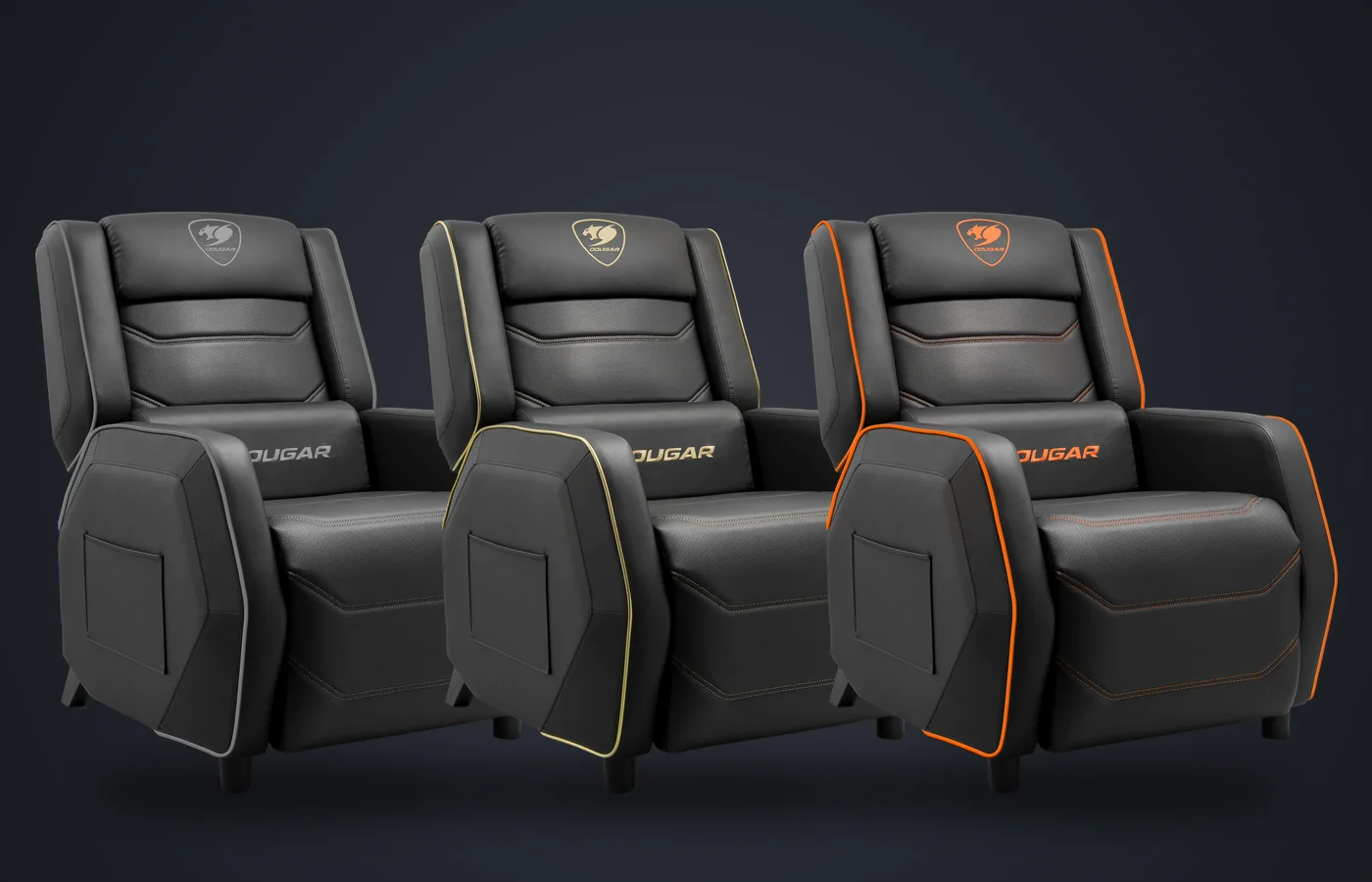 Sillones COUGAR Ranger S en negro, Royal y naranja