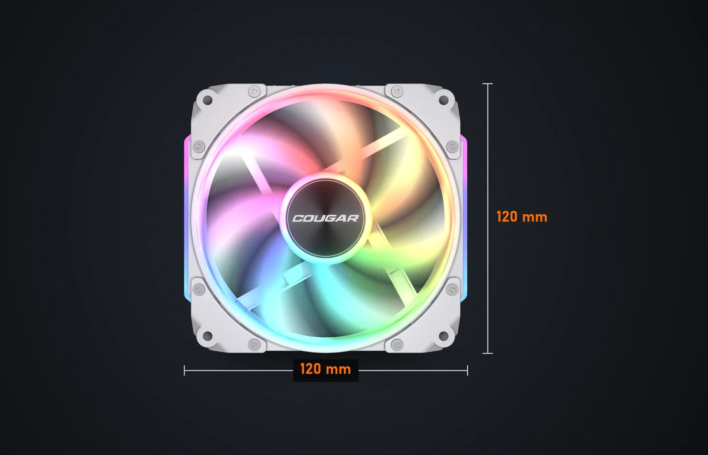 Ventilador COUGAR Apolar 120 ARGB de frente: 120 × 120 mm